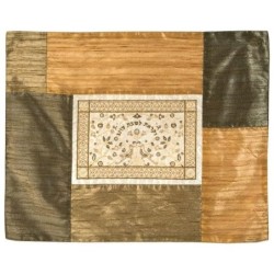 Forest with Birds: Yair Emanuel Machine Embroidered Challah Cover (Mat