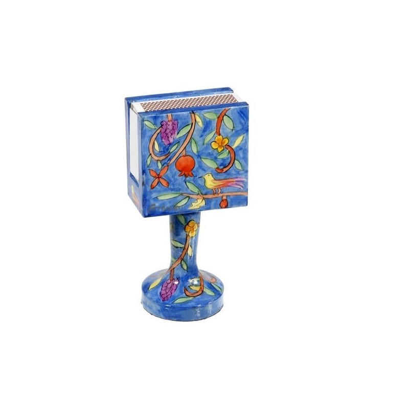 Yair Emanuel Standing Match Box Holder - Pomegranates and Grapes