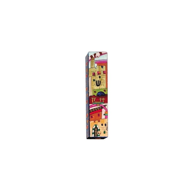 Yair Emanuel Large Wooden Mezuzah - Jerusalem