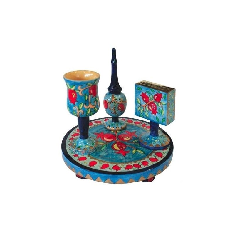 Yair Emanuel Wooden Havdalah Set - Pomegranates