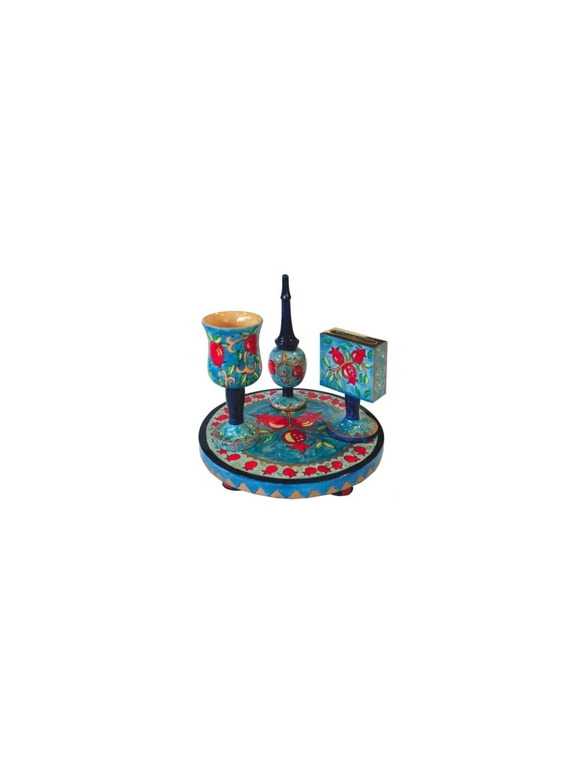 Yair Emanuel Wooden Havdalah Set - Pomegranates