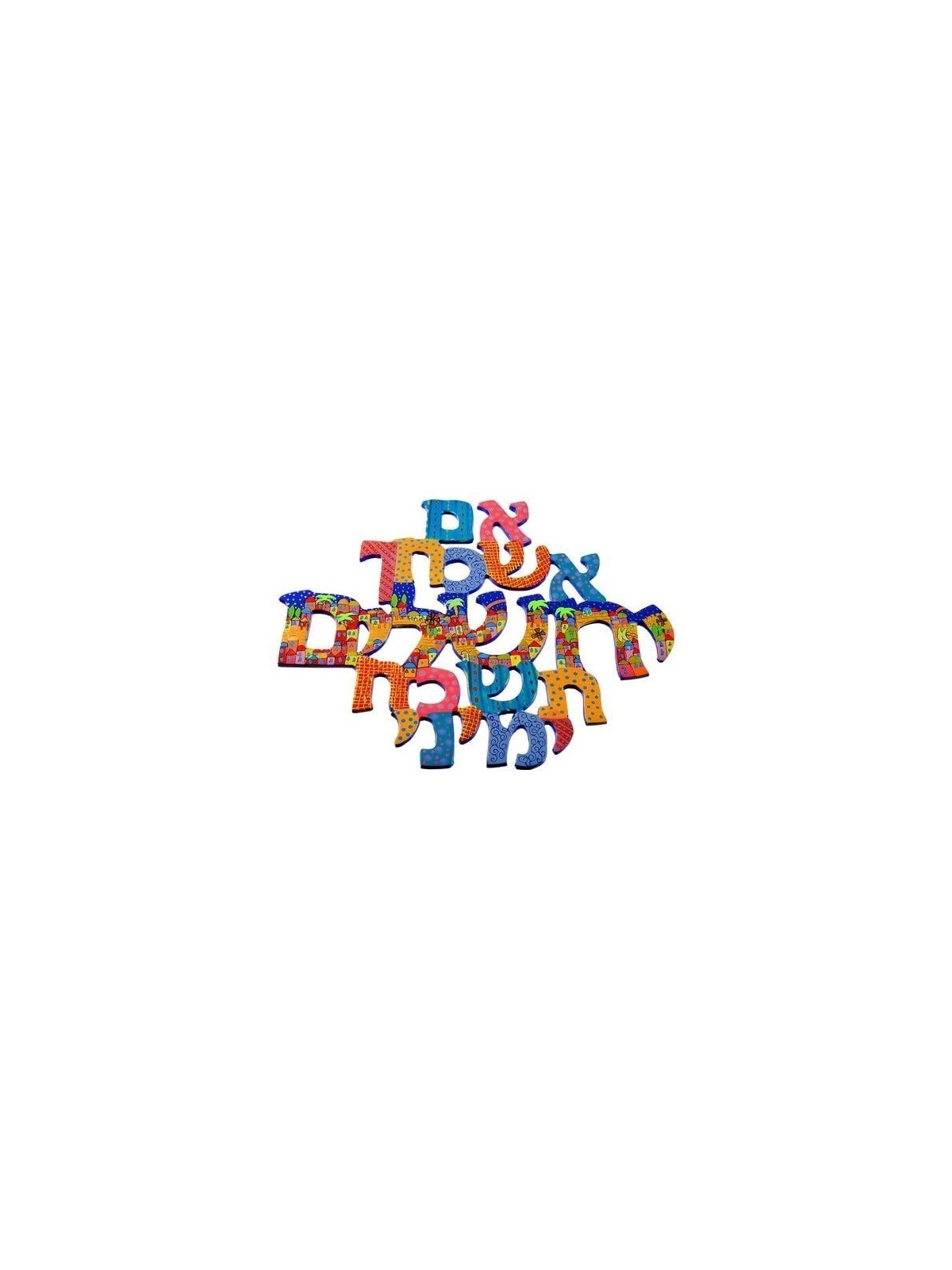 Remember Jerusalem: Yair Emanuel Hand Painted Wall Hanging - Variety o
