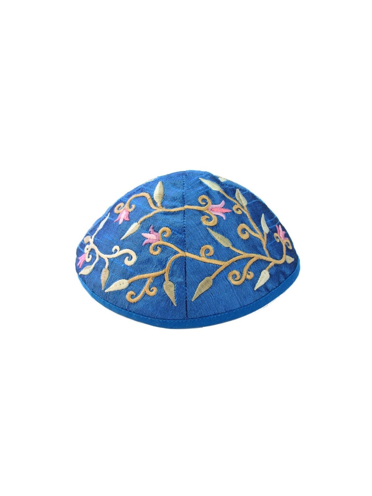 Yair Emanuel Embroidered Silk Kippah - Tulips