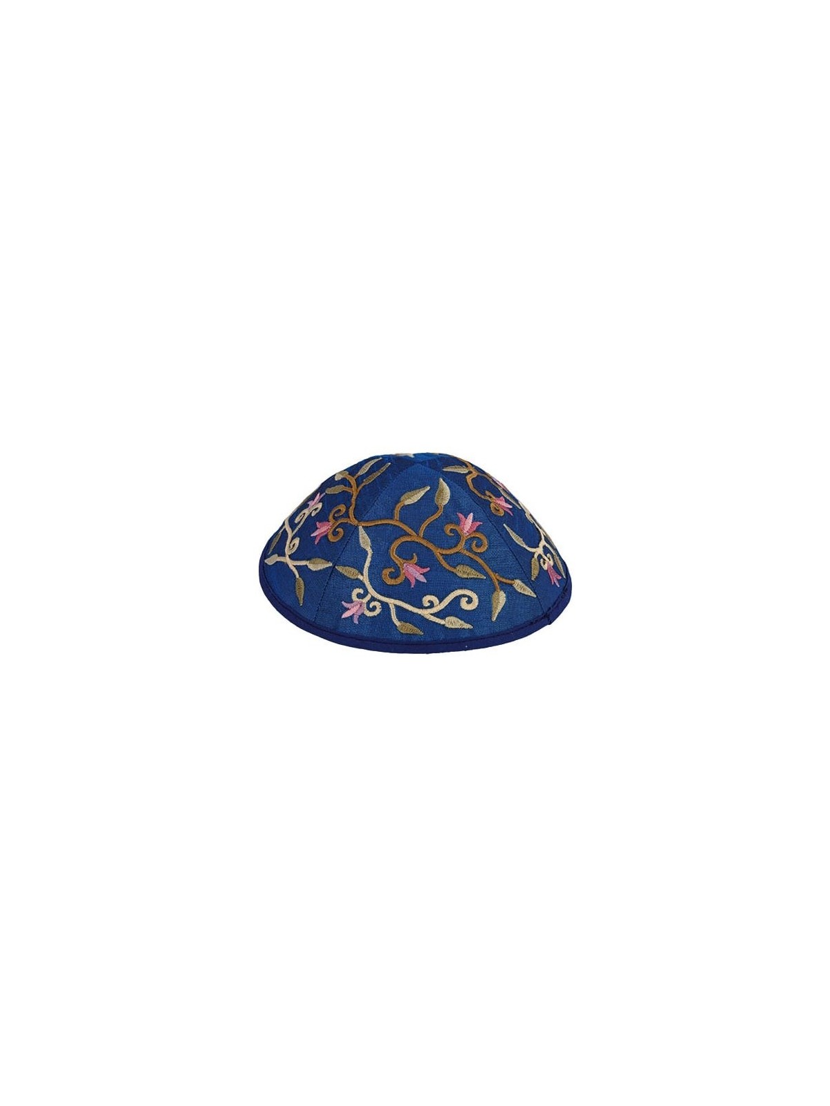 Yair Emanuel Embroidered Silk Kippah - Tulips