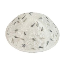Yair Emanuel Embroidered Silk Kippah - Tulips