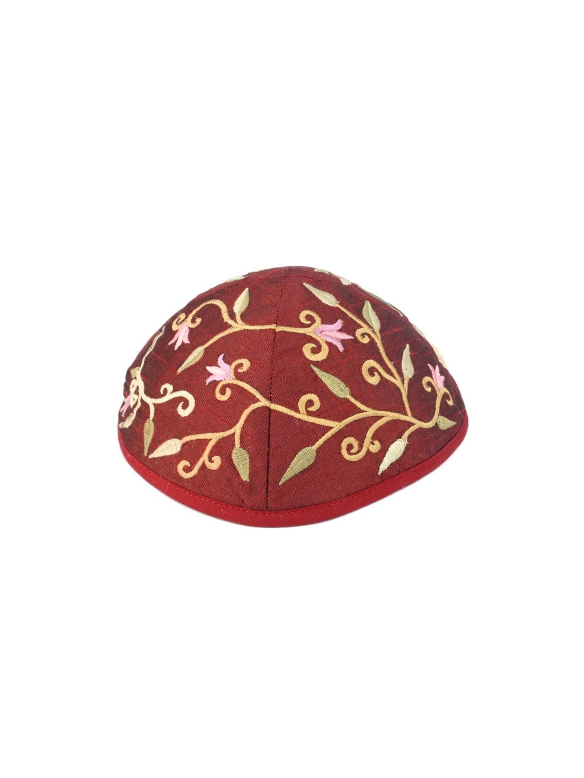 Yair Emanuel Embroidered Silk Kippah - Tulips