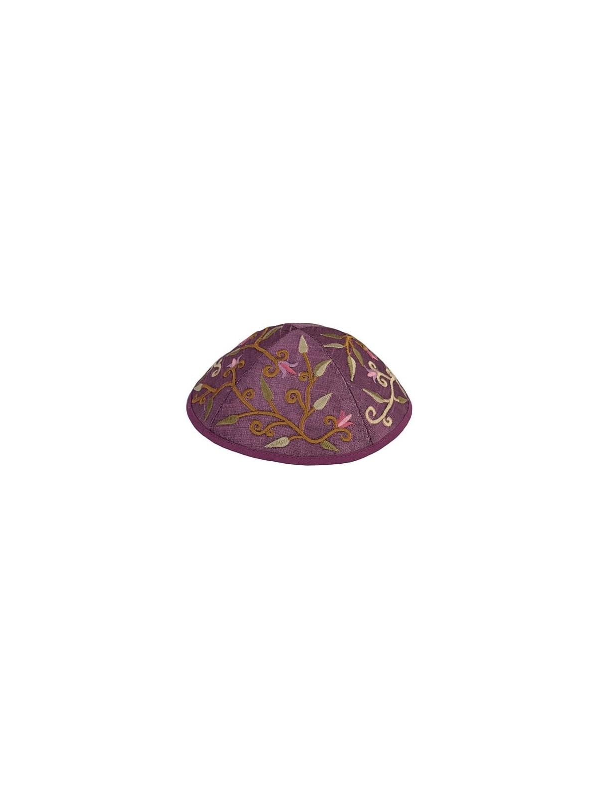 Yair Emanuel Embroidered Silk Kippah - Tulips