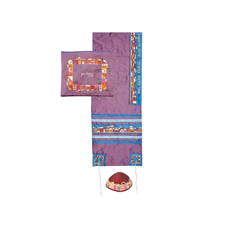 Jerusalem: Yair Emanuel Embroidered Tallit (Purple)