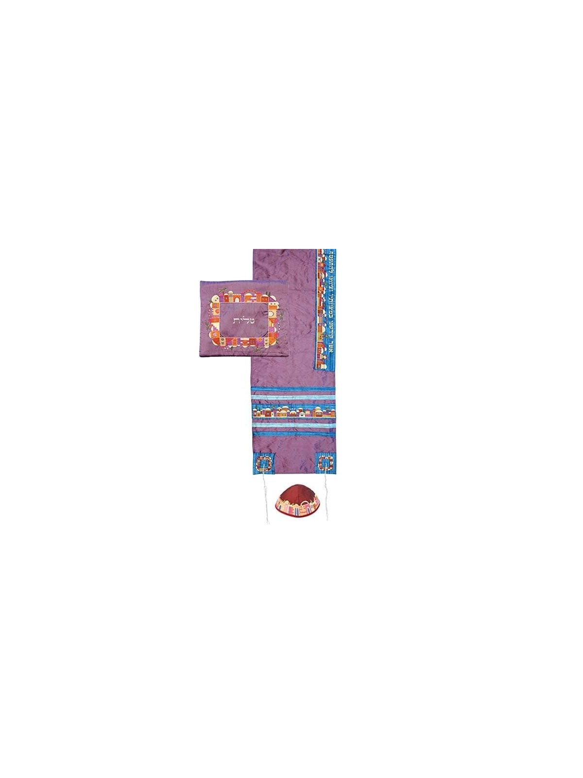 Jerusalem: Yair Emanuel Embroidered Tallit (Purple)