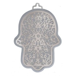 Yair Emanuel Anodized Aluminum Pomegranate Hamsa Wall Hanging (Choice