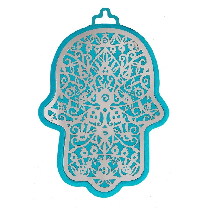 Yair Emanuel Anodized Aluminum Pomegranate Hamsa Wall Hanging (Choice