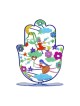Yair Emanuel Hand Painted Standing Hamsa - Flower Design Option