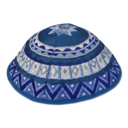Yair Emanuel Embroidered Silk Kippah - Geometrical - Variety of Colors