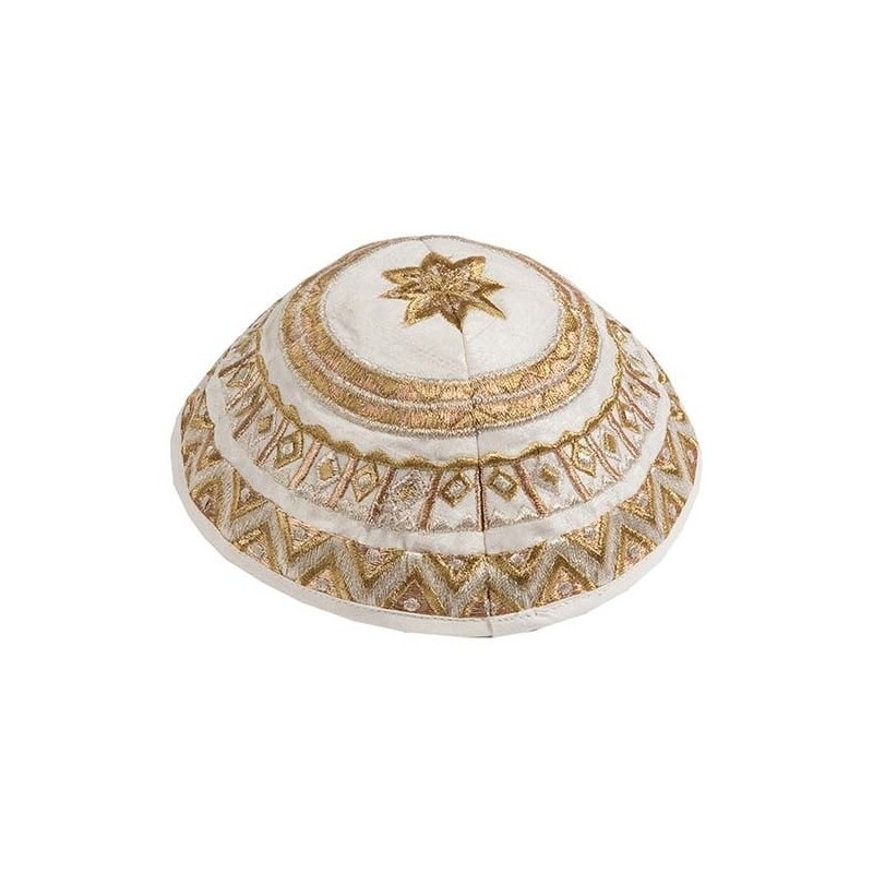 Yair Emanuel Embroidered Silk Kippah - Geometrical - Variety of Colors