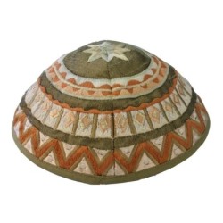 Yair Emanuel Embroidered Silk Kippah - Geometrical - Variety of Colors
