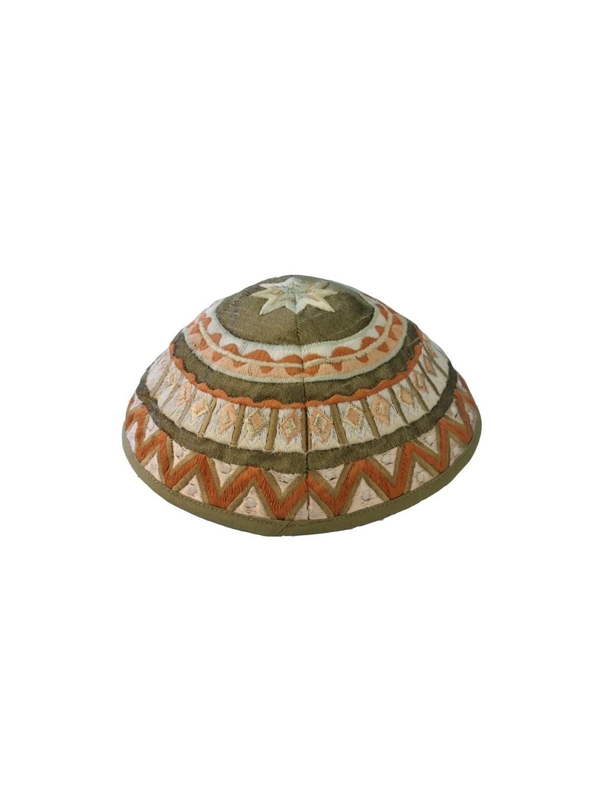 Yair Emanuel Embroidered Silk Kippah - Geometrical - Variety of Colors