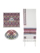 Yair Emanuel Fully Embroidered Cotton Red Floral Tallit (Prayer Shawl