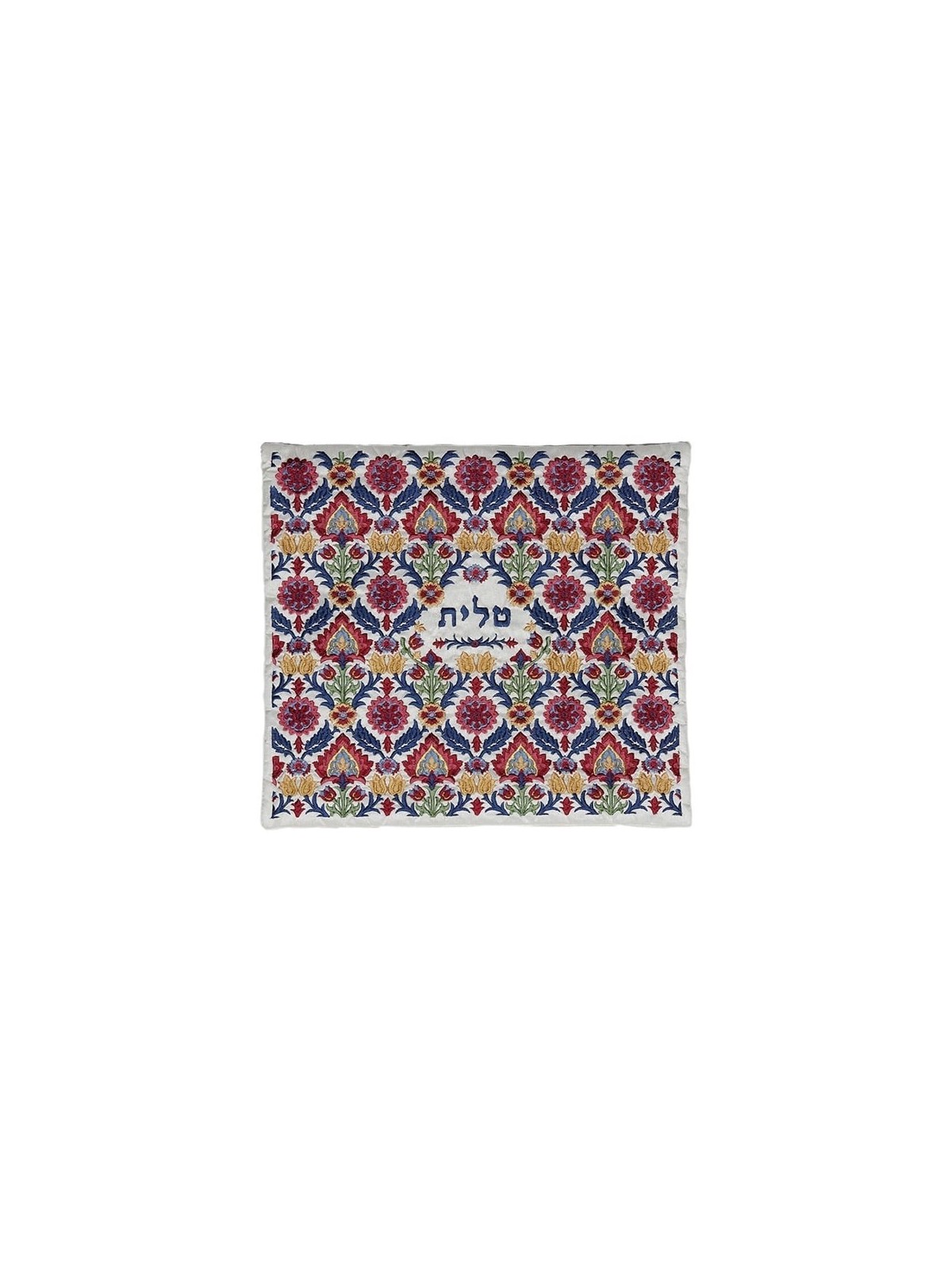 Yair Emanuel Fully Embroidered Cotton Red Floral Tallit (Prayer Shawl