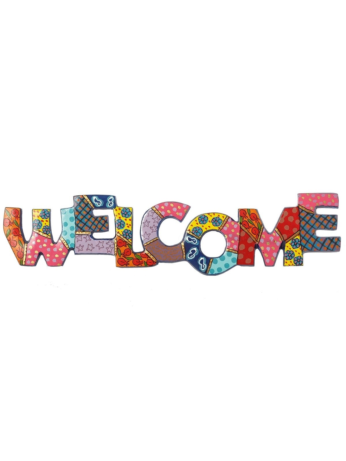 Yair Emanuel Patterned English Welcome Sign - Multicolored