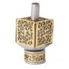 Yair Emanuel Pomegranate & Floral Pattern Metal Dreidel (Range of Colo