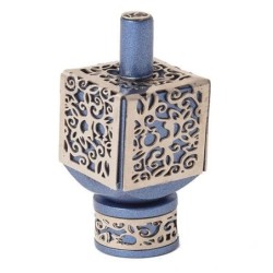 Yair Emanuel Pomegranate & Floral Pattern Metal Dreidel (Range of Colo