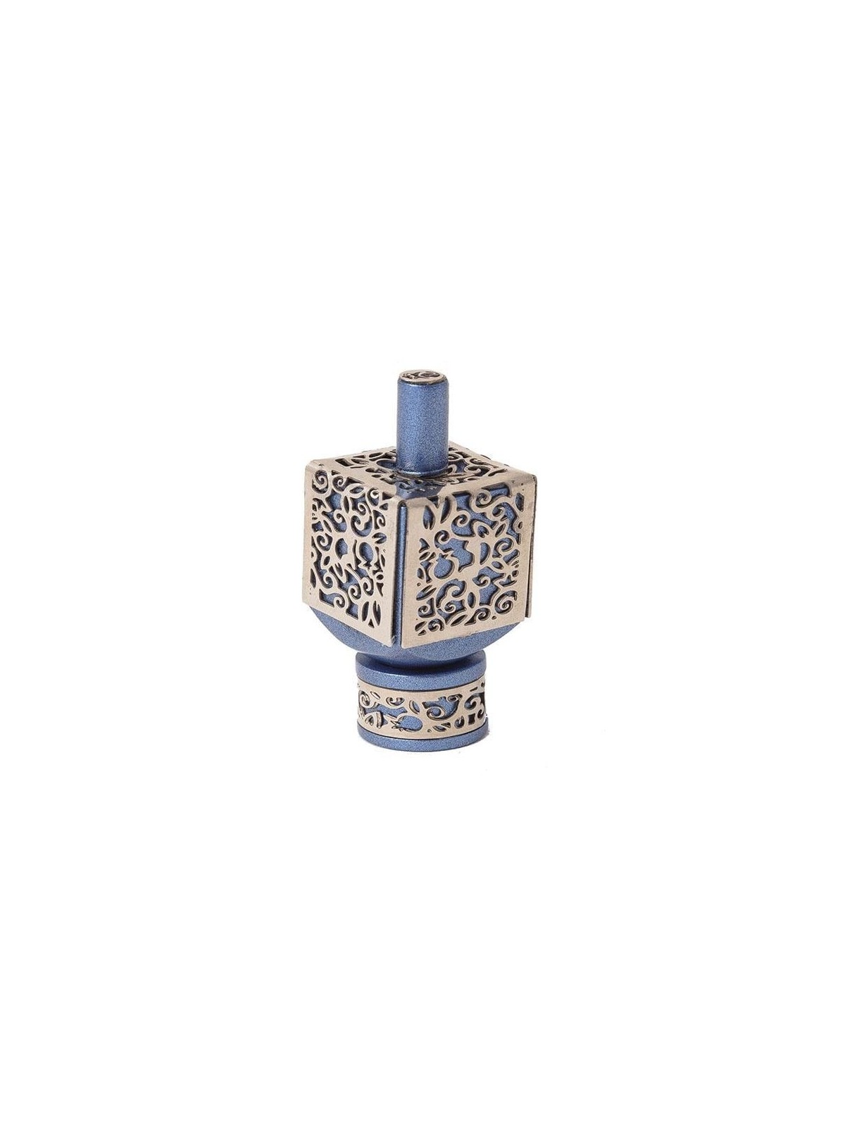 Yair Emanuel Pomegranate & Floral Pattern Metal Dreidel (Range of Colo