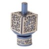 Yair Emanuel Pomegranate & Floral Pattern Metal Dreidel (Range of Colo