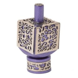 Yair Emanuel Pomegranate & Floral Pattern Metal Dreidel (Range of Colo