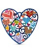 Yair Emanuel Hand Painted Heart Wall Hanging - Many Hearts
