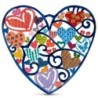 Yair Emanuel Hand Painted Heart Wall Hanging - Many Hearts