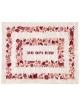 Raw Silk Embroidered Challah Cover with Flowers and Pomegranates - Var