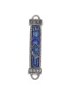 Yair Emanuel Aluminum Mezuzah with Embroidered Beads - Blue/Purple