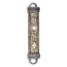 Yair Emanuel Aluminum Mezuzah with Embroidered Beads-Brown/Beige