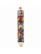 Yair Emanuel Laser Cut Hand Painted Metal Mezuzah - Birds