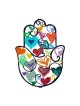 Yair Emanuel Large Hand Painted Hamsa Wall Hanging with Design Option