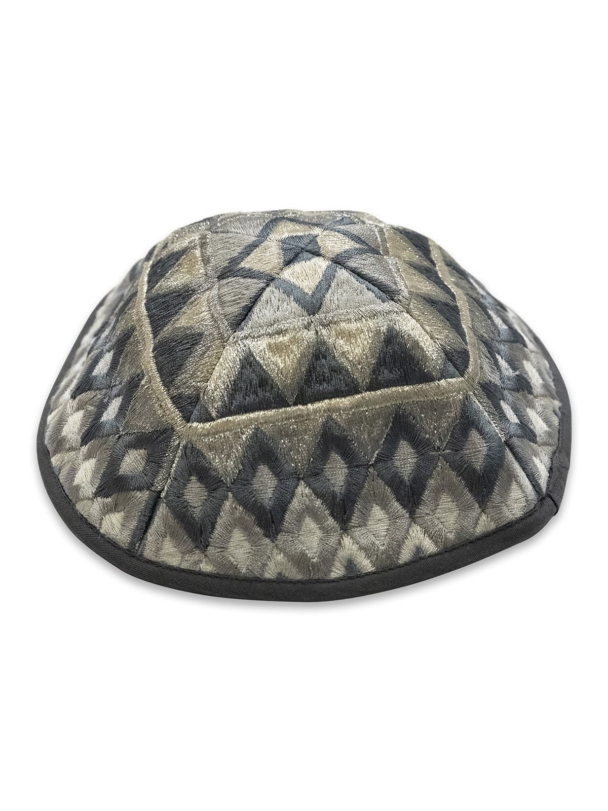 Yair Emanuel Embroidered Tallit Set With Square Patterns - Silver