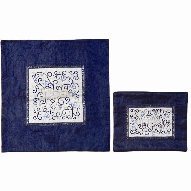 Pomegranates: Yair Emanuel Machine Embroidered Matzah Cover and Afikom