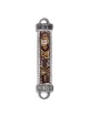 Yair Emanuel Aluminum Mezuzah with Embroidered Beads-Gold/Brown