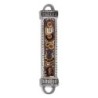 Yair Emanuel Aluminum Mezuzah with Embroidered Beads-Gold/Brown