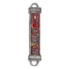 Yair Emanuel Aluminum Mezuzah with Embroidered Beads-Red/Blue