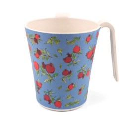 Yair Emanuel Bamboo Pomegranates Washing Cup (Netilat Yadayim) - Blue