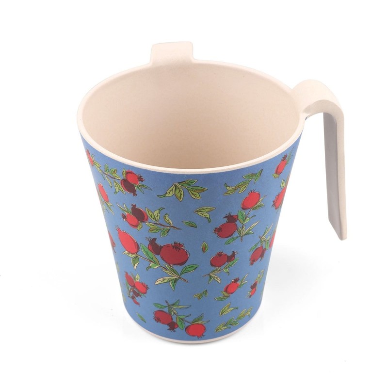 Yair Emanuel Bamboo Pomegranates Washing Cup (Netilat Yadayim) - Blue