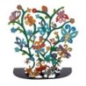 Yair Emanuel Painted Pattern Metal Butterflies Tree Sculpture