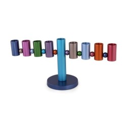 Yair Emanuel Anodized Aluminum Geometric Hanukkah Menorah