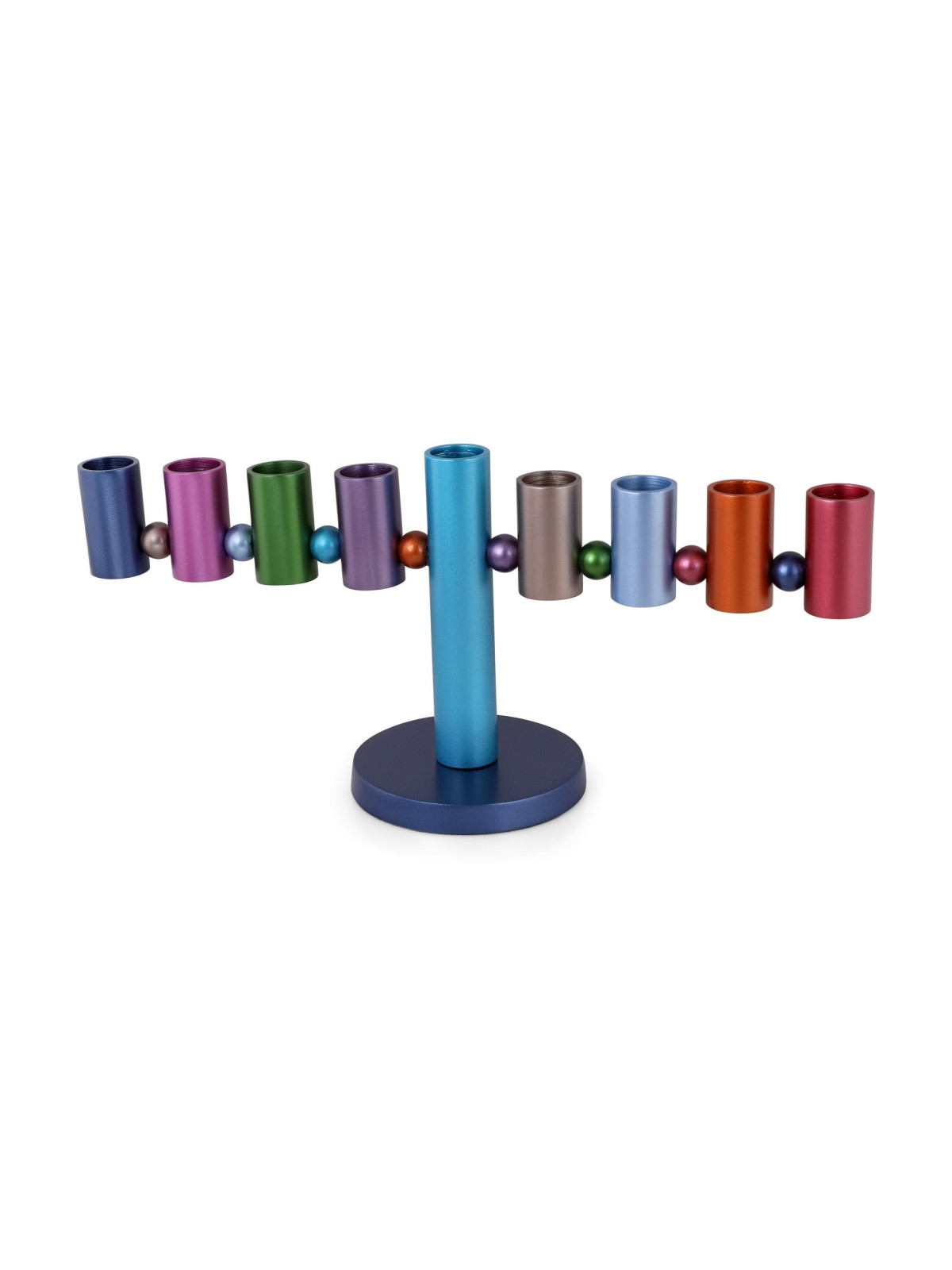 Yair Emanuel Anodized Aluminum Geometric Hanukkah Menorah