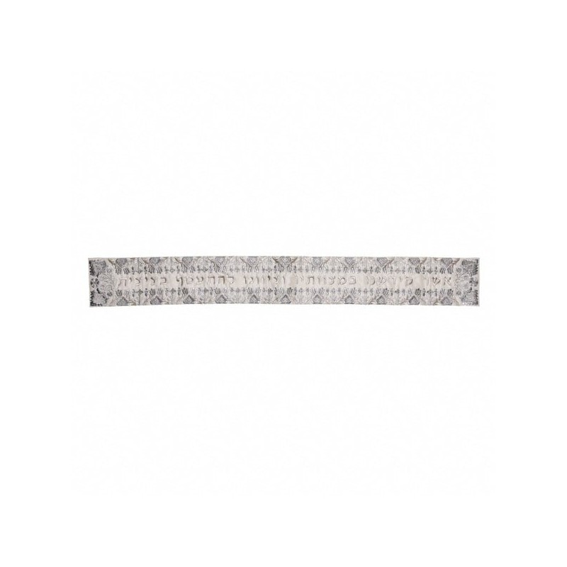 Yair Emanuel Fully Embroidered Cotton Silvery Floral Tallit (Prayer Sh