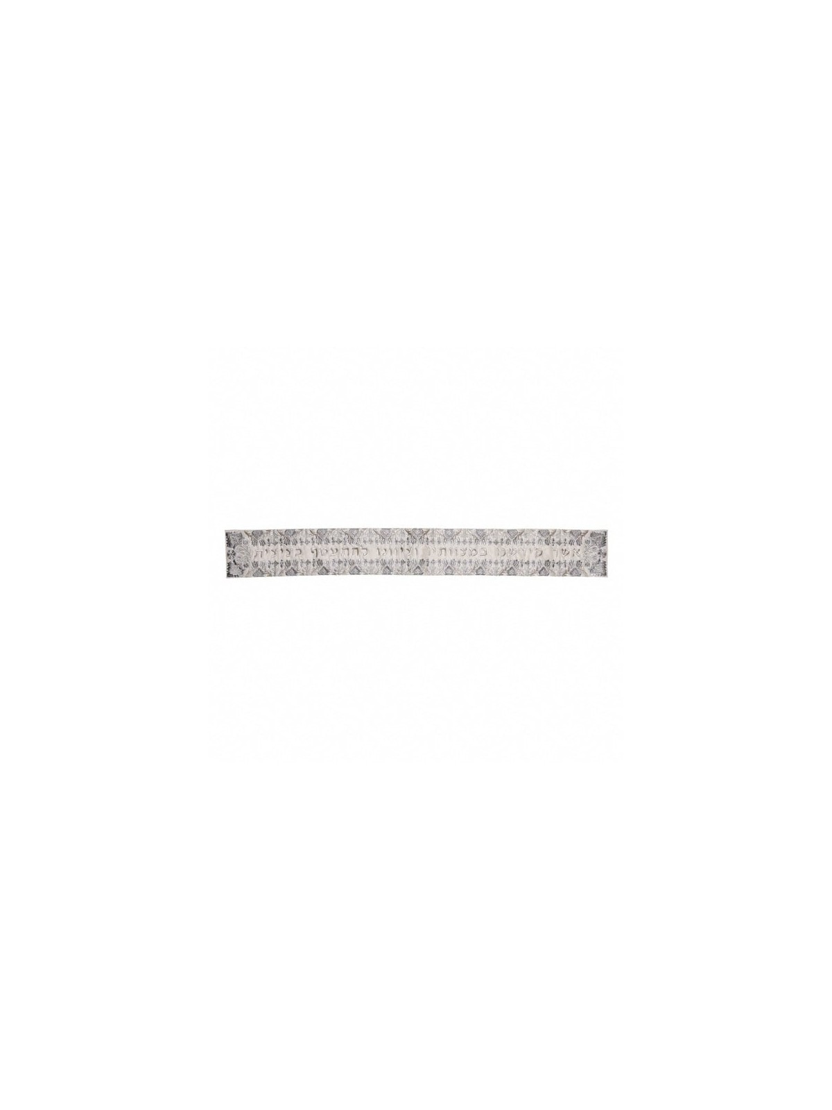 Yair Emanuel Fully Embroidered Cotton Silvery Floral Tallit (Prayer Sh