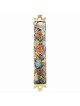 Yair Emanuel Laser Cut Hand Painted Metal Mezuzah - Pomegranates