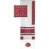 Stars of David: Yair Emanuel Embroidered Cotton & Raw Silk Tallit (Bor