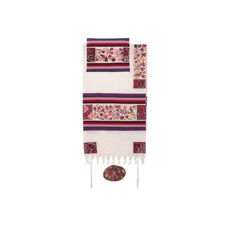 Yair Emanuel Embroidered Cotton Women's Tallit - The Matriarchs in Col